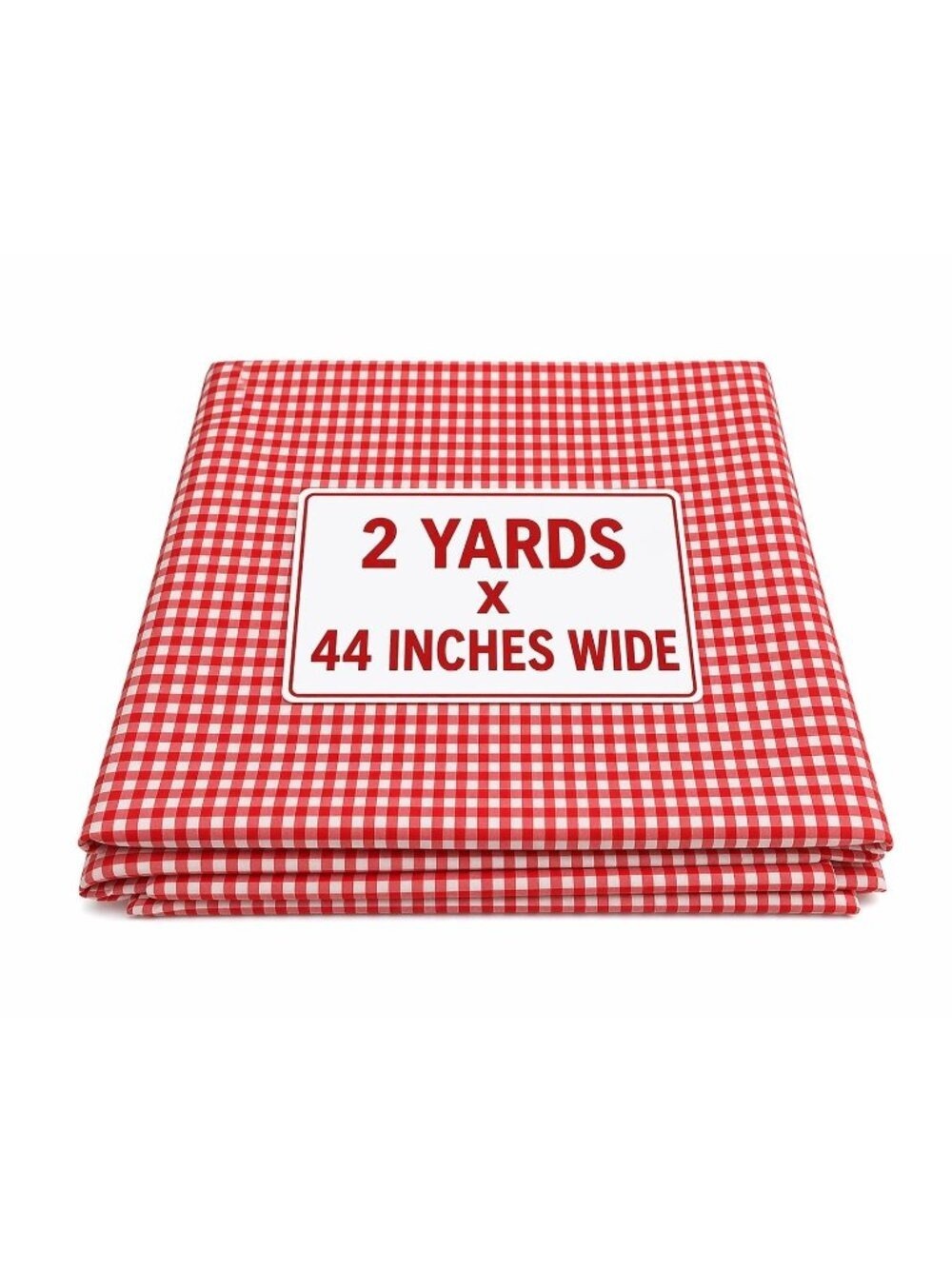 Red White Gingham Fabric 2 Yard Cotton Checkered Fabric Vintage Sewing Quilting - Picture 2 of 7